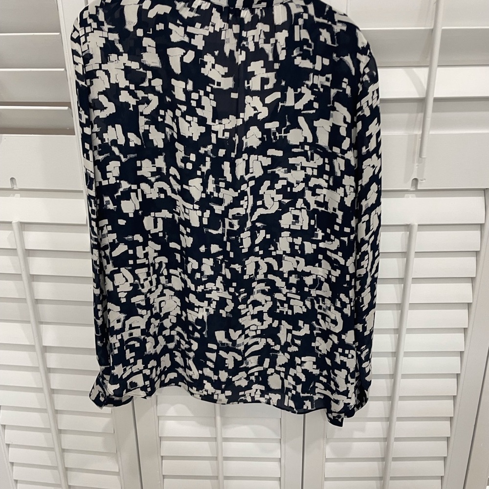 VINCE Confetti Print Silk Shirt